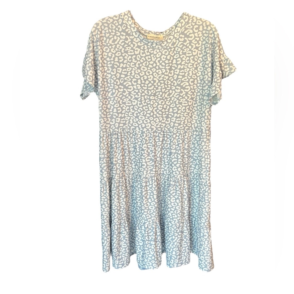 NWT First Look Blue and White Fascination Leo Dress Size L